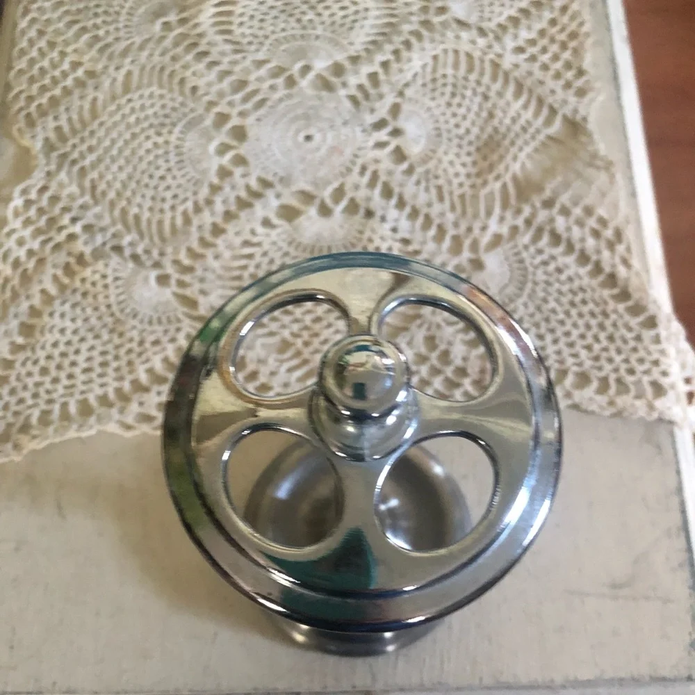 Nickel & Silver Tone Toothbrush Holder Stand